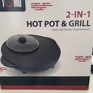 Black 2-in-1 Hot Pot & Grill
